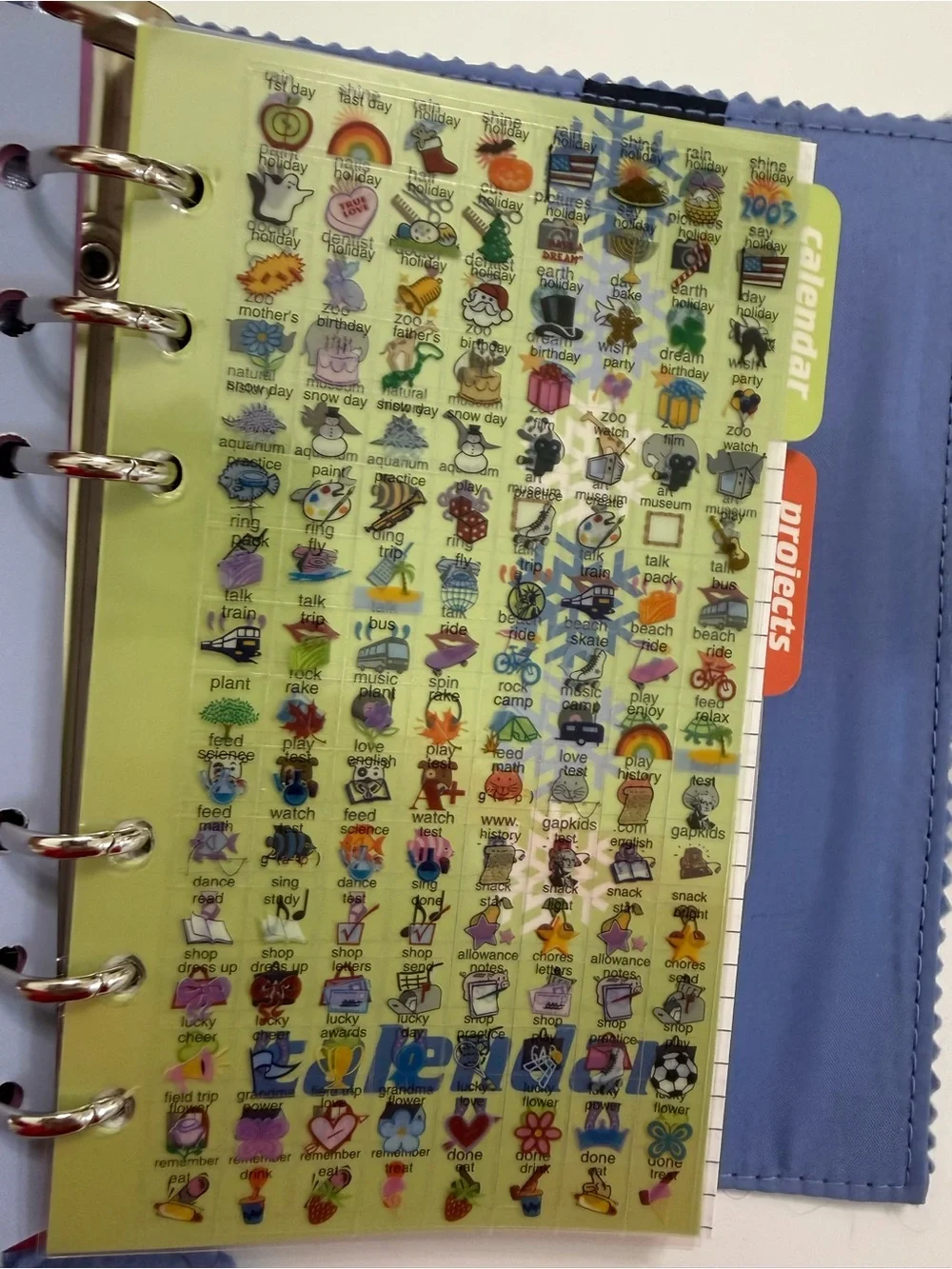 GAP Girls Soft Blue Fabric Cover Agenda, Project and Calendar Notebook